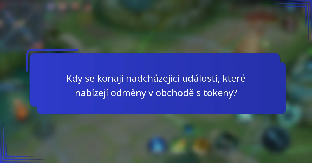 Kdy se konají nadcházející události, které nabízejí odměny v obchodě s tokeny?